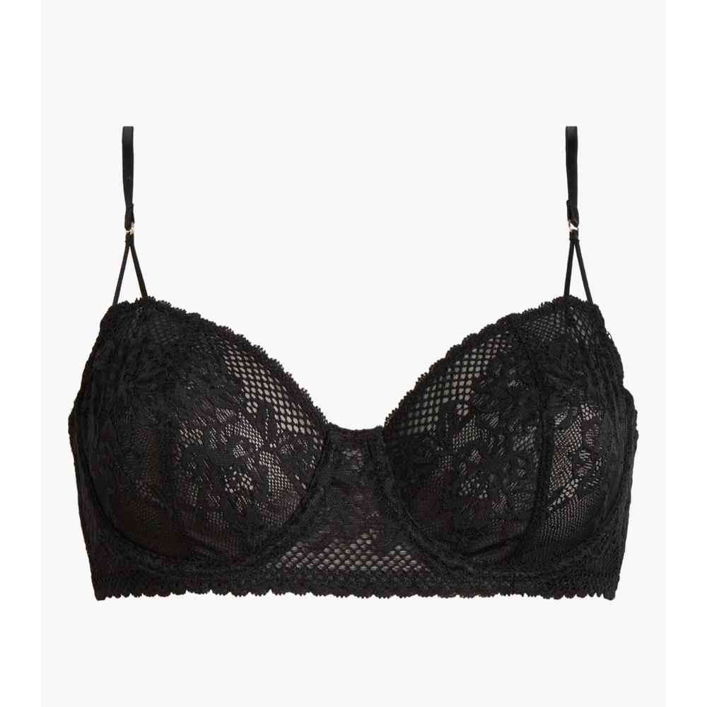 NWT Free People Intimately Lace Underwire Bra in Black - Picture 3 of 8